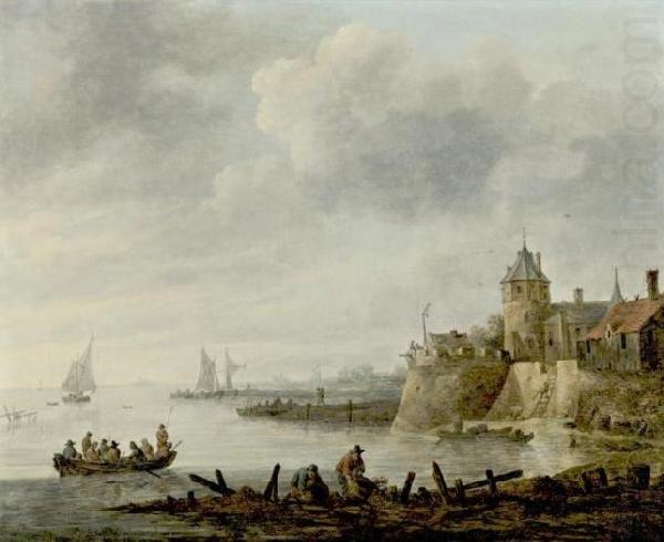 Jan van  Goyen River Scene with a Fortified Shore china oil painting image